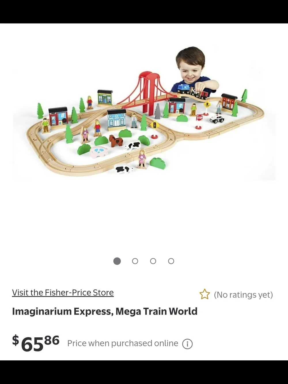 Wooden Train Set with Bridge and Crane - Multi-Color Kids Toy